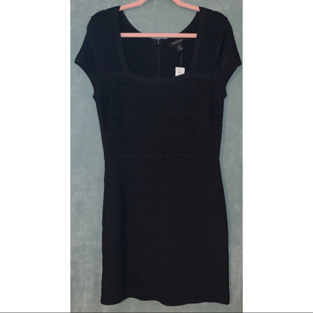 White House Black Market Black Bandage Knit Dress